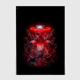 Постер с принтом Digital Skeleton | 1.1 в Екатеринбурге, 100% бумага
 | бумага, плотность 150 мг. Матовая, но за счет высокого коэффициента гладкости имеет небольшой блеск и дает на свету блики, но в отличии от глянцевой бумаги не покрыта лаком | cool | cyborg | decoration | fashion | fear | ghost | halloween | head | horror | robot | skeleton | skull | technology | голова | киборг | круто | мода | призрак | робот | скелет | технологии | ужас | украшение | хеллоуин | череп