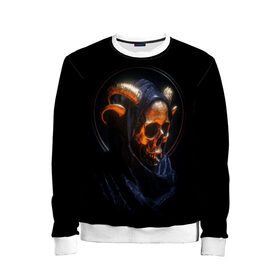 Детский свитшот 3D с принтом Golden skull | 1.1 в Екатеринбурге, 100% полиэстер | свободная посадка, прямой крой, мягкая тканевая резинка на рукавах и понизу свитшота | Тематика изображения на принте: cool | cyborg | decoration | fashion | fear | ghost | halloween | head | horror | robot | skeleton | skull | technology | голова | киборг | круто | мода | призрак | робот | скелет | технологии | ужас | украшение | хеллоуин | череп