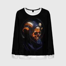 Мужской свитшот 3D с принтом Golden skull | 1.1 в Екатеринбурге, 100% полиэстер с мягким внутренним слоем | круглый вырез горловины, мягкая резинка на манжетах и поясе, свободная посадка по фигуре | cool | cyborg | decoration | fashion | fear | ghost | halloween | head | horror | robot | skeleton | skull | technology | голова | киборг | круто | мода | призрак | робот | скелет | технологии | ужас | украшение | хеллоуин | череп