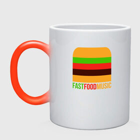 Кружка хамелеон с принтом Fast Food Music в Екатеринбурге, керамика | меняет цвет при нагревании, емкость 330 мл | drill | fast | ffm | food | music | rap | trap | мьюзик | русский | рэп | фаст | фуд