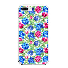 Чехол для iPhone 7Plus/8 Plus матовый с принтом Floral Pattern в Екатеринбурге, Силикон | Область печати: задняя сторона чехла, без боковых панелей | Тематика изображения на принте: floral | floral pattern | flower | flowers | flowers pattern | pattern | листья | патерн | паттерн | рисунок | цветки | цветочки | цветочная клумба | цветочный паттерн | цветы | цветы фон