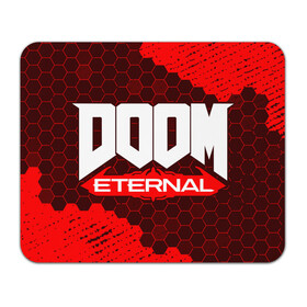 Коврик для мышки прямоугольный с принтом DOOM ETERNAL / ДУМ ЭТЕРНАЛ в Екатеринбурге, натуральный каучук | размер 230 х 185 мм; запечатка лицевой стороны | bfg | brutal | doom | eternal | ethernal | game | games | logo | дум | игра | игры | лого | логотип | логотипы | символ | символы | этернал