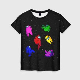 Женская футболка 3D с принтом Among Us в Екатеринбурге, 100% полиэфир ( синтетическое хлопкоподобное полотно) | прямой крой, круглый вырез горловины, длина до линии бедер | among | among us | crewmate | game | impistor | space | us | vote | выживший | игра | космос | невиновный | предатель | самозванец