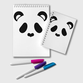 Блокнот с принтом Panda в Екатеринбурге, 100% бумага | 48 листов, плотность листов — 60 г/м2, плотность картонной обложки — 250 г/м2. Листы скреплены удобной пружинной спиралью. Цвет линий — светло-серый
 | panda | животные | медведь | мишка | панда