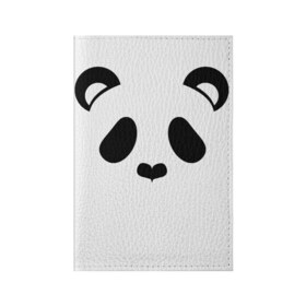 Обложка для паспорта матовая кожа с принтом Panda в Екатеринбурге, натуральная матовая кожа | размер 19,3 х 13,7 см; прозрачные пластиковые крепления | panda | животные | медведь | мишка | панда
