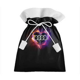 Подарочный 3D мешок с принтом Audi в Екатеринбурге, 100% полиэстер | Размер: 29*39 см | audi | audi в сердце | audi лого | audi марка | audi эмблема | love audi | ауди | ауди значок | ауди лого | ауди чб значок | ауди эмблема | горящее сердце | значок audi | лого автомобиля | логотип audi | логотип ауди