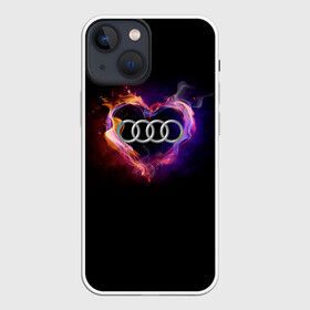 Чехол для iPhone 13 mini с принтом Audi в Екатеринбурге,  |  | audi | audi в сердце | audi лого | audi марка | audi эмблема | love audi | ауди | ауди значок | ауди лого | ауди чб значок | ауди эмблема | горящее сердце | значок audi | лого автомобиля | логотип audi | логотип ауди