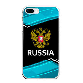 Чехол для iPhone 7Plus/8 Plus матовый с принтом RUSSIA. в Екатеринбурге, Силикон | Область печати: задняя сторона чехла, без боковых панелей | 