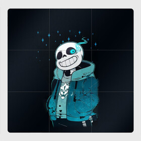 Магнитный плакат 3Х3 с принтом UNDERTALE SANS в Екатеринбурге, Полимерный материал с магнитным слоем | 9 деталей размером 9*9 см | Тематика изображения на принте: sans | undertale | андертале | андертейл | гтвукефду | игра | подземная история | подземная сказка | санс | ундертале