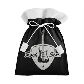 Подарочный 3D мешок с принтом Рок звезда в Екатеринбурге, 100% полиэстер | Размер: 29*39 см | Тематика изображения на принте: гитара | звезда | медиатор | ретро стиль | рок | рок звезда | электрогитара.