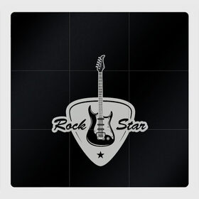 Магнитный плакат 3Х3 с принтом Рок звезда в Екатеринбурге, Полимерный материал с магнитным слоем | 9 деталей размером 9*9 см | Тематика изображения на принте: гитара | звезда | медиатор | ретро стиль | рок | рок звезда | электрогитара.