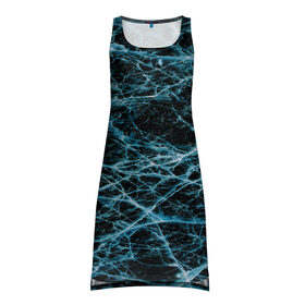 Платье-майка 3D с принтом лед, трещины, поверхность в Екатеринбурге, 100% полиэстер | полуприлегающий силуэт, широкие бретели, круглый вырез горловины, удлиненный подол сзади. | 