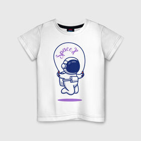 Детская футболка хлопок с принтом SpaceX в Екатеринбурге, 100% хлопок | круглый вырез горловины, полуприлегающий силуэт, длина до линии бедер | astronaut | space | spacesuit | космонавт | космос | скафандр