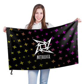 Флаг 3D с принтом METALLICA / МЕТАЛЛИКА в Екатеринбурге, 100% полиэстер | плотность ткани — 95 г/м2, размер — 67 х 109 см. Принт наносится с одной стороны | hetfield | james | logo | metal | metalica | metallica | music | rock | star | джеймс | звезда | знак | ларс | лого | логотип | логотипы | метал | металика | металлика | музыка | рок | символ | символы | ульрих | хэтфилд