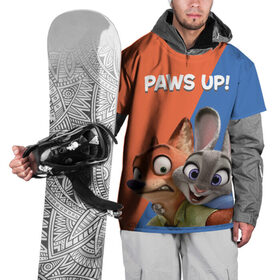 Накидка на куртку 3D с принтом Paws Up! в Екатеринбурге, 100% полиэстер |  | judy hopps | nick wilde | vdosadir | zootopia | zotropolis | джуди хопс | зверополис | кролик | лис | ник уайлд