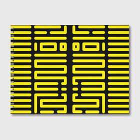 Альбом для рисования с принтом полосы, линии, узор, в Екатеринбурге, 100% бумага
 | матовая бумага, плотность 200 мг. | жёлтый | киберпанк | линии | орнамент | полосы | узор | футуризм