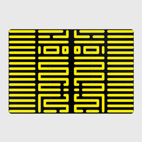 Магнитный плакат 3Х2 с принтом полосы, линии, узор, в Екатеринбурге, Полимерный материал с магнитным слоем | 6 деталей размером 9*9 см | Тематика изображения на принте: жёлтый | киберпанк | линии | орнамент | полосы | узор | футуризм