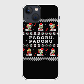 Чехол для iPhone 13 mini с принтом merry christmas padoru в Екатеринбурге,  |  | Тематика изображения на принте: anime | christmas | fate | marry christmas | new year | padoru | padoru padoru | saber | saber dance | аниме | зима | новогодний свитер | новый год | падору | падору падору | санта | свитер | свитер с оленями | сейбер | сейбер санта