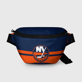 Поясная сумка 3D с принтом NY ISLANDERS NHL в Екатеринбурге, 100% полиэстер | плотная ткань, ремень с регулируемой длиной, внутри несколько карманов для мелочей, основное отделение и карман с обратной стороны сумки застегиваются на молнию | Тематика изображения на принте: hockey | islanders | logo | new york | ny | sport | usa | исландерс | логотип | нхл | нью йорк | спорт | хоккей