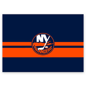 Поздравительная открытка с принтом NY ISLANDERS NHL в Екатеринбурге, 100% бумага | плотность бумаги 280 г/м2, матовая, на обратной стороне линовка и место для марки
 | hockey | islanders | logo | new york | ny | sport | usa | исландерс | логотип | нхл | нью йорк | спорт | хоккей