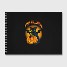 Альбом для рисования с принтом Хэллоуин в Екатеринбурге, 100% бумага
 | матовая бумага, плотность 200 мг. | Тематика изображения на принте: halloween | happy | happy halloween | вампир | зубы | луна | полнолуние | праздник | праздник хэллоуин | тыква | хэллоуин
