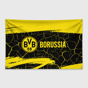 Флаг-баннер с принтом BORUSSIA / Боруссия в Екатеринбурге, 100% полиэстер | размер 67 х 109 см, плотность ткани — 95 г/м2; по краям флага есть четыре люверса для крепления | borussia | club | dortmund | footbal | logo | боруссия | дортмунд | знак | клуб | логотип | логотипы | символ | символы | форма | футбол | футбольная | футбольный