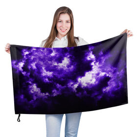 Флаг 3D с принтом Purple Clouds в Екатеринбурге, 100% полиэстер | плотность ткани — 95 г/м2, размер — 67 х 109 см. Принт наносится с одной стороны | abstraction | clouds | glow | light | purple | purple clouds | texture | абстракция | облака | свет | свечение | текстура | фиолетовые тучи | фиолетовый