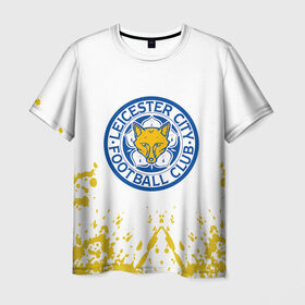 Мужская футболка 3D с принтом Leicester City в Екатеринбурге, 100% полиэфир | прямой крой, круглый вырез горловины, длина до линии бедер | 