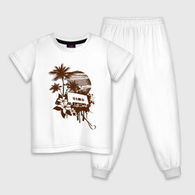 Детская пижама хлопок с принтом Ретро в Екатеринбурге, 100% хлопок |  брюки и футболка прямого кроя, без карманов, на брюках мягкая резинка на поясе и по низу штанин
 | palm | retro | retrowave | urban | закат | кассета | краска | лето | магнолии | магнолия | на заре | пальма | пальмы | пленка | пляж | ретро | ретровейв | ретровейф | рисунок | уличный стиль | цветы