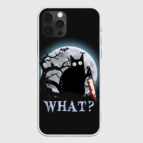 Чехол для iPhone 12 Pro Max с принтом What Cat (Halloween) в Екатеринбурге, Силикон |  | cat | cats | halloween | what | кот | котенок | коты | котяра | кошак | кошка | нож | пушистый | хэллоуин | что