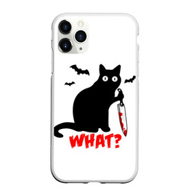 Чехол для iPhone 11 Pro Max матовый с принтом What Cat (Halloween) в Екатеринбурге, Силикон |  | Тематика изображения на принте: 