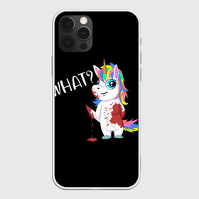 Чехол для iPhone 12 Pro Max с принтом What Unicorn в Екатеринбурге, Силикон |  | Тематика изображения на принте: cat | halloween | rainbow | unicorn | what | единорог | единорожек | кот | нож | пушистый | радуга | радужный | хэллоуин | что