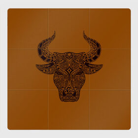 Магнитный плакат 3Х3 с принтом Святая корова в Екатеринбурге, Полимерный материал с магнитным слоем | 9 деталей размером 9*9 см | голова быка | голова коровы | инь янь. | корова | татуировки | узоры
