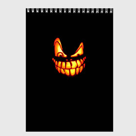 Скетчбук с принтом Halloween в Екатеринбурге, 100% бумага
 | 48 листов, плотность листов — 100 г/м2, плотность картонной обложки — 250 г/м2. Листы скреплены сверху удобной пружинной спиралью | halloween | jack | lantern | pumpkin | светильник джека | хэллоуин