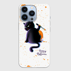 Чехол для iPhone 13 Pro с принтом Halloween в Екатеринбурге,  |  | 31 октября | halloween | halowen | ведьма | день всех святых | джек | костюм | кровь | лого | монстр | надпись | праздник | приведение | призрак | светильник | символ | страшная | тыква | ужасы | хеллоуин | хеллуин