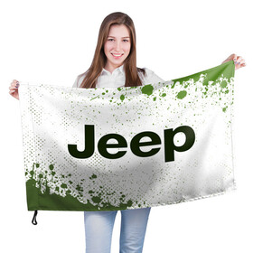 Флаг 3D с принтом JEEP / Джип в Екатеринбурге, 100% полиэстер | плотность ткани — 95 г/м2, размер — 67 х 109 см. Принт наносится с одной стороны | auto | jeep | logo | moto | symbol | авто | автомобиль | гонки | джип | знак | лого | логотип | логотипы | марка | машина | мото | символ | символы