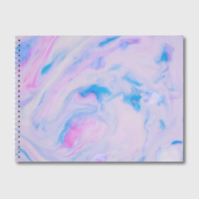 Альбом для рисования с принтом BluePink в Екатеринбурге, 100% бумага
 | матовая бумага, плотность 200 мг. | gradient | swirl | swirly | абстракция | акварель | без дизайна | волны | голубая | градиент | графика | краски | на каждый день | облака | омбре | разноцветные разводы | рисунок | розовая | розовый | софтовая