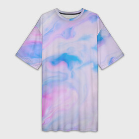 Платье-футболка 3D с принтом BluePink в Екатеринбурге,  |  | Тематика изображения на принте: gradient | swirl | swirly | абстракция | акварель | без дизайна | волны | голубая | градиент | графика | краски | на каждый день | облака | омбре | разноцветные разводы | рисунок | розовая | розовый | софтовая
