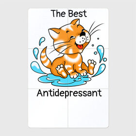 Магнитный плакат 2Х3 с принтом Antidepressant - кот Рыжик в Екатеринбурге, Полимерный материал с магнитным слоем | 6 деталей размером 9*9 см | Тематика изображения на принте: antidepressant | cat | антидепрессант | веселый кот | кот | рыжий кот