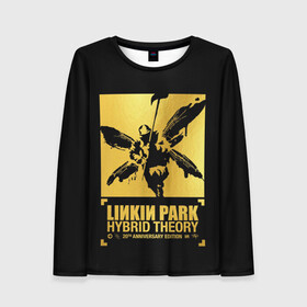 Женский лонгслив 3D с принтом Hybrid Theory 20th Anniversary в Екатеринбурге, 100% полиэстер | длинные рукава, круглый вырез горловины, полуприлегающий силуэт | chester bennington | hybrid theory | linkin park | rock | беннингтон | линкин парк | рок | честер