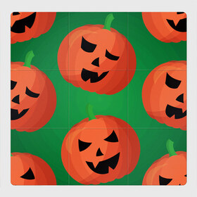 Магнитный плакат 3Х3 с принтом Веселая тыква в Екатеринбурге, Полимерный материал с магнитным слоем | 9 деталей размером 9*9 см | Тематика изображения на принте: halloween | праздник | страшный праздник | тыква | хэллоуин