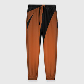 Мужские брюки 3D с принтом Геометрия в Екатеринбурге, 100% полиэстер | манжеты по низу, эластичный пояс регулируется шнурком, по бокам два кармана без застежек, внутренняя часть кармана из мелкой сетки | геометрия | оранжевый на черном | узор