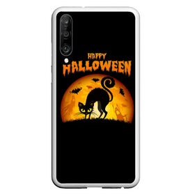 Чехол для Honor P30 с принтом Helloween в Екатеринбурге, Силикон | Область печати: задняя сторона чехла, без боковых панелей | Тематика изображения на принте: halloween | ведьма | летучая мышь | полнолуние | привидение | призрак | тыква | хеллоуин | хелуин | хэллоин | хэллоуин | хэлоуин | хэлуин | черный кот