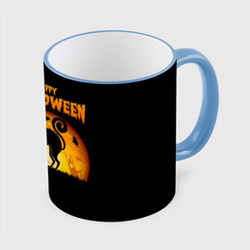 Кружка с принтом Helloween в Екатеринбурге, керамика | ёмкость 330 мл | halloween | ведьма | летучая мышь | полнолуние | привидение | призрак | тыква | хеллоуин | хелуин | хэллоин | хэллоуин | хэлоуин | хэлуин | черный кот