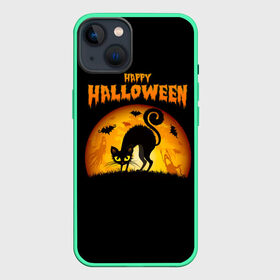 Чехол для iPhone 13 с принтом Helloween в Екатеринбурге,  |  | halloween | ведьма | летучая мышь | полнолуние | привидение | призрак | тыква | хеллоуин | хелуин | хэллоин | хэллоуин | хэлоуин | хэлуин | черный кот