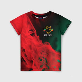 Детская футболка 3D с принтом GUSSI / ГУСИ в Екатеринбурге, 100% гипоаллергенный полиэфир | прямой крой, круглый вырез горловины, длина до линии бедер, чуть спущенное плечо, ткань немного тянется | anti | antibrand | brand | fashion | gucci | gusi | gussi | logo | meme | memes | анти | антибренд | бренд | гуси | гуччи | забавные | лого | логотип | мем | мемы | мода | прикол | приколы | прикольные | символ