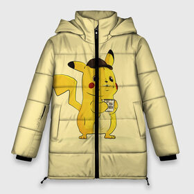 Женская зимняя куртка 3D с принтом Pikachu в Екатеринбурге, верх — 100% полиэстер; подкладка — 100% полиэстер; утеплитель — 100% полиэстер | длина ниже бедра, силуэт Оверсайз. Есть воротник-стойка, отстегивающийся капюшон и ветрозащитная планка. 

Боковые карманы с листочкой на кнопках и внутренний карман на молнии | 