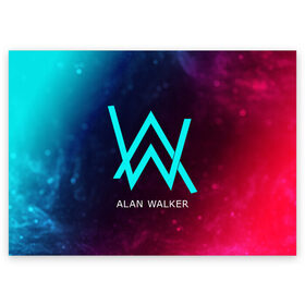 Поздравительная открытка с принтом ALAN WALKER / АЛАН УОКЕР в Екатеринбурге, 100% бумага | плотность бумаги 280 г/м2, матовая, на обратной стороне линовка и место для марки
 | Тематика изображения на принте: alan | faded | house | logo | music | walker | алан | вокер | волкер | диджей | лого | логотип | логотипы | музыка | музыкант | символ | символы | танцеальная | уокер | хаус | электронная