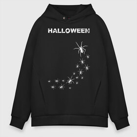 Мужское худи Oversize хлопок с принтом Halloween в Екатеринбурге, френч-терри — 70% хлопок, 30% полиэстер. Мягкий теплый начес внутри —100% хлопок | боковые карманы, эластичные манжеты и нижняя кромка, капюшон на магнитной кнопке | 31 октября | halloween | halowen | ведьма | день всех святых | джек | костюм | кровь | лого | монстр | надпись | праздник | приведение | призрак | светильник | символ | страшная | тыква | ужасы | хеллоуин | хеллуин