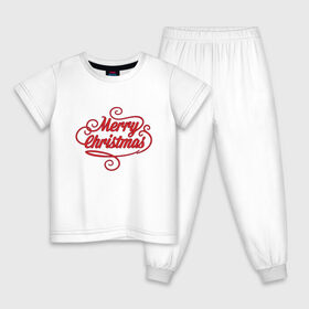 Детская пижама хлопок с принтом Merry Christmas 2 в Екатеринбурге, 100% хлопок |  брюки и футболка прямого кроя, без карманов, на брюках мягкая резинка на поясе и по низу штанин
 | 